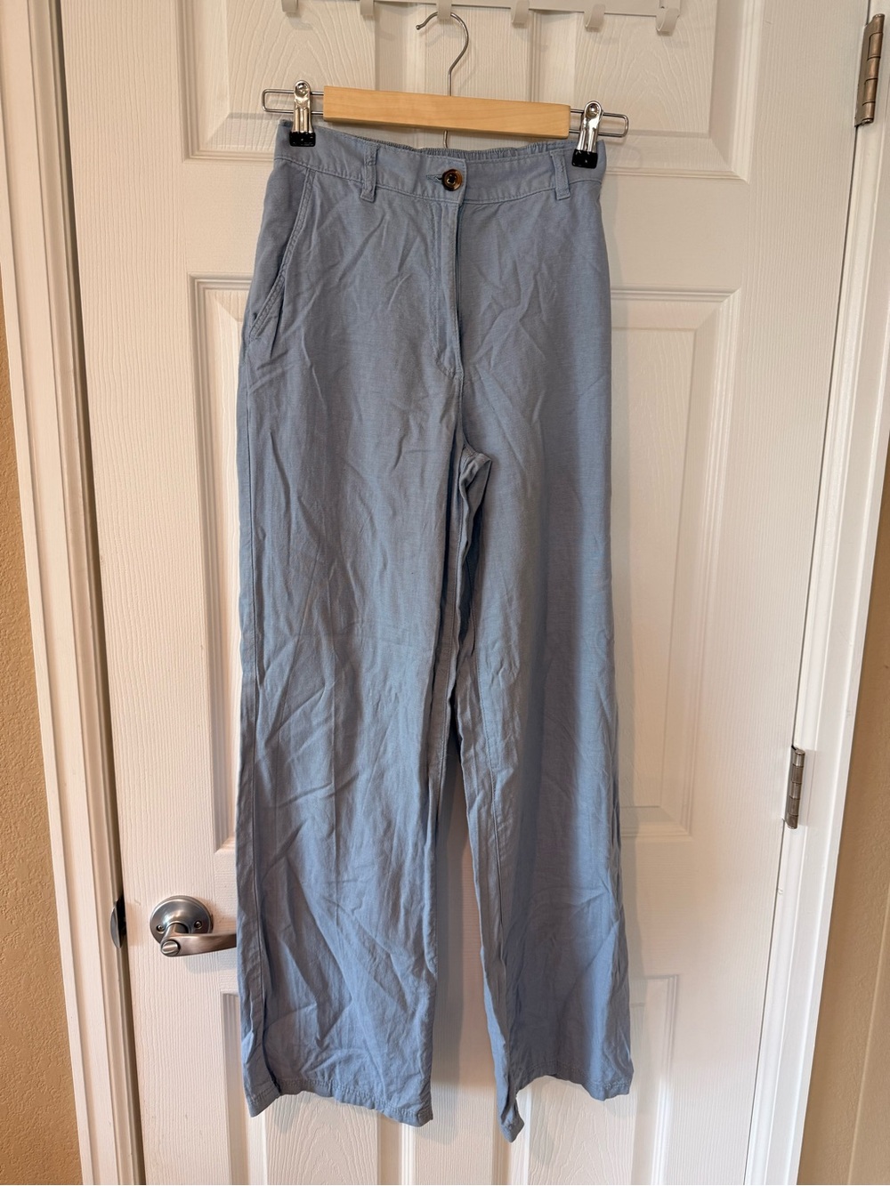 H&M Light Blue Wide-Leg Women's Trousers